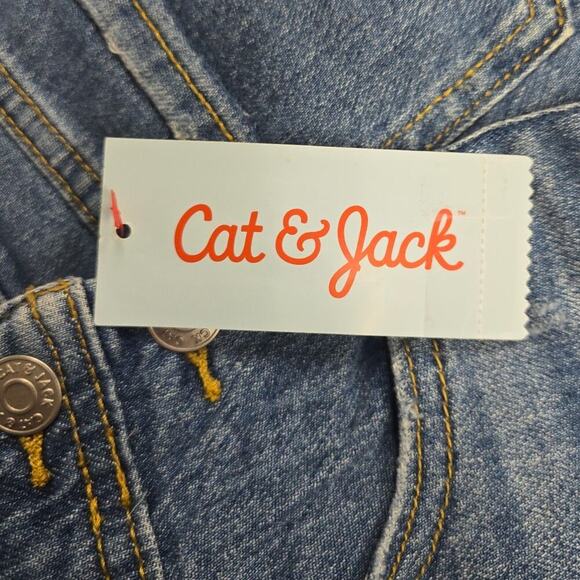 Girls' Destructed Jean Shortalls | Cat & Jack | X Small (4/5) - Picture 5 of 9